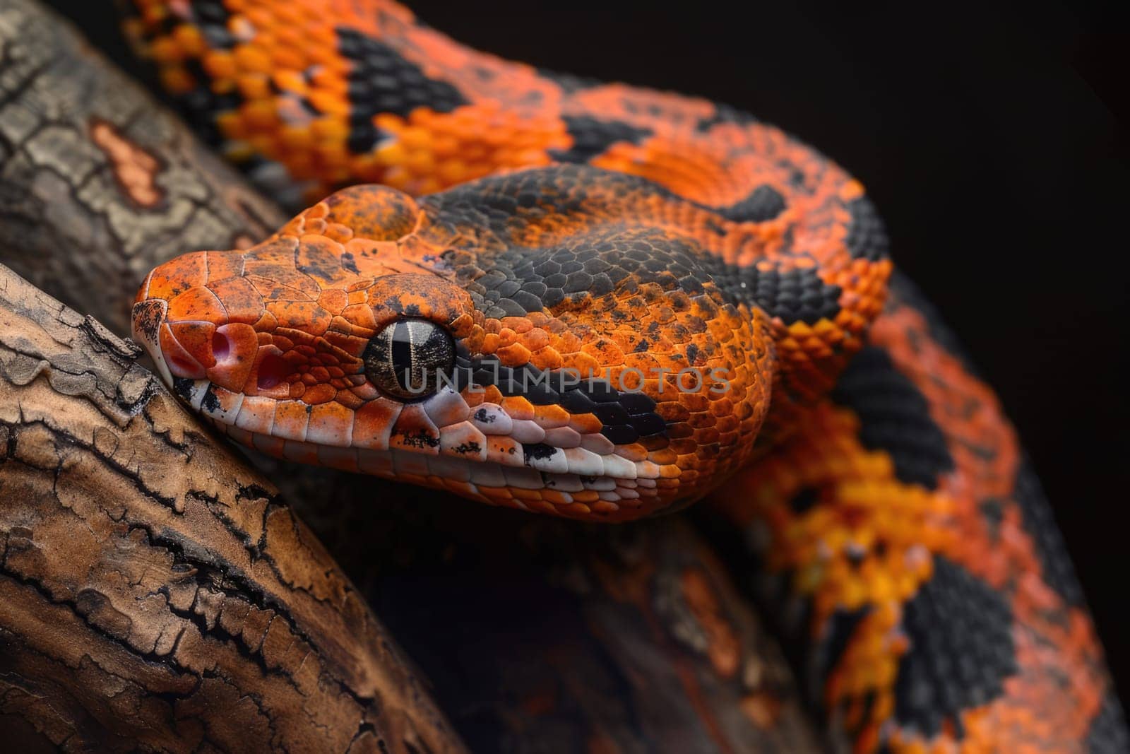 Dominican red mountain boa snake. AI Generated.
