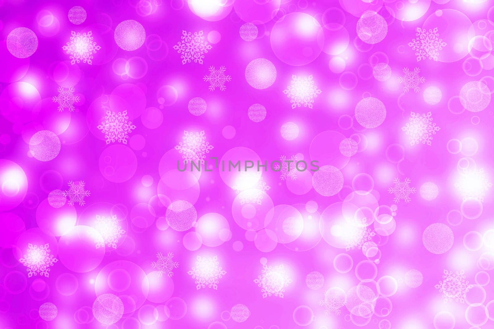 Abstract blurred festive delicate winter christmas or Happy New Year background with shiny pink and white bokeh lighted stars. Space for your design. Card concept.