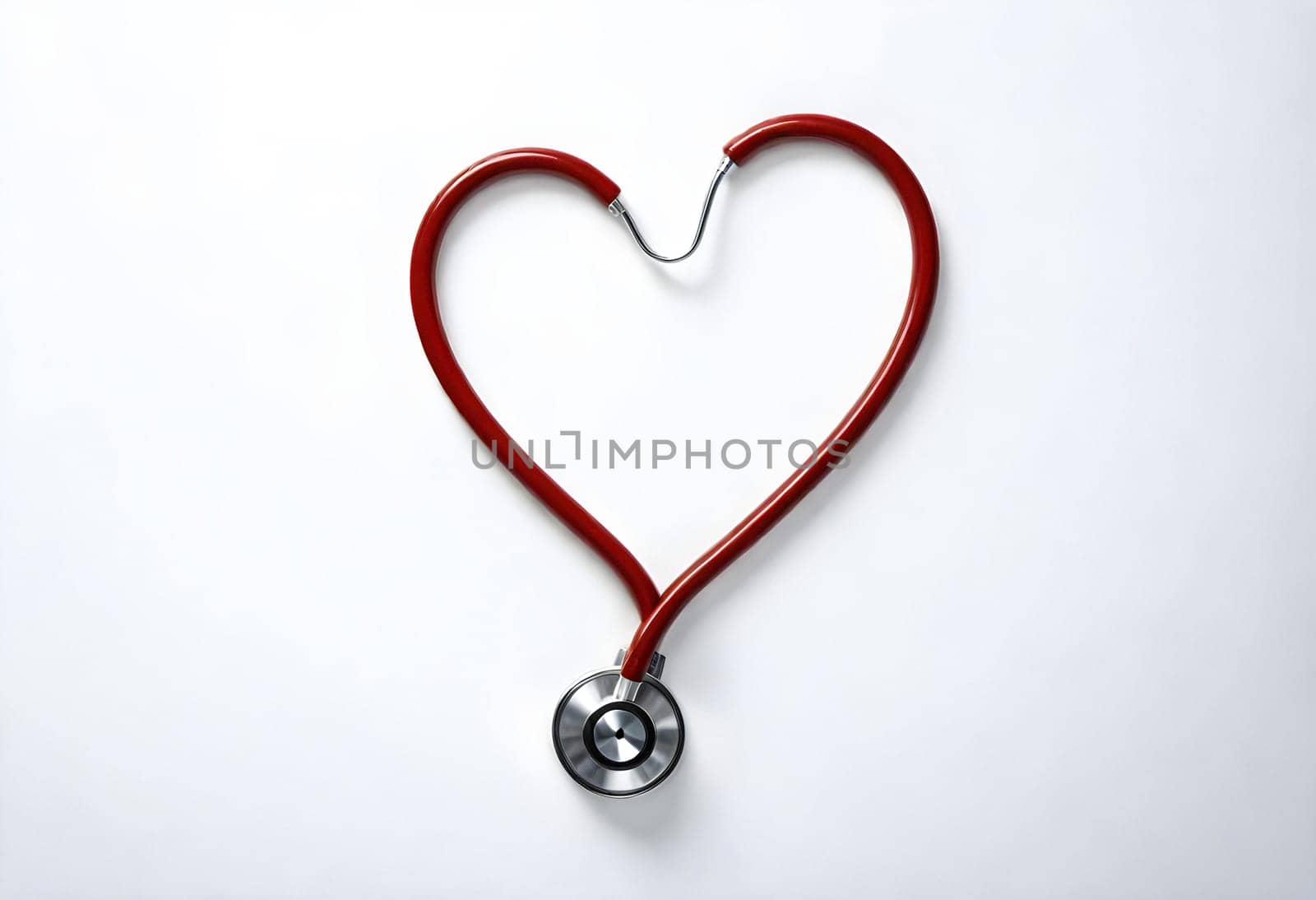 AI generated of a red stethoscope with a heart symbol on it