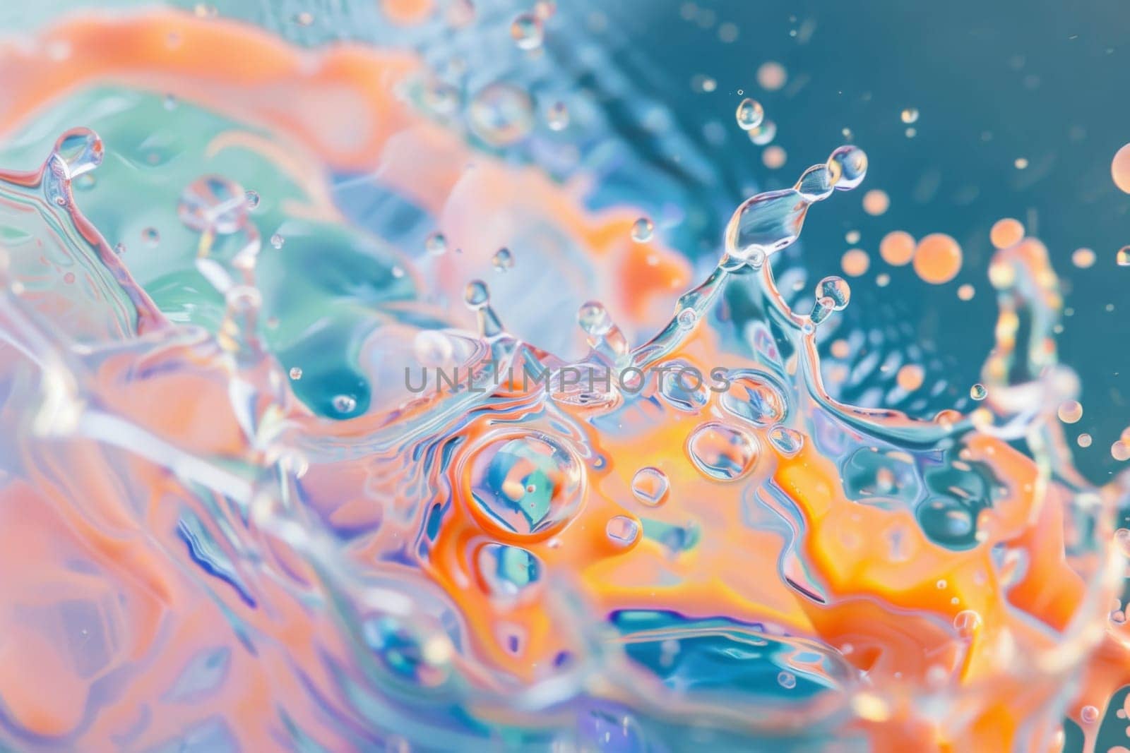 A detailed examination of water ripples and bubbles forming on the surface, showing intricate patterns and textures as the bubbles rise and burst in the liquid.