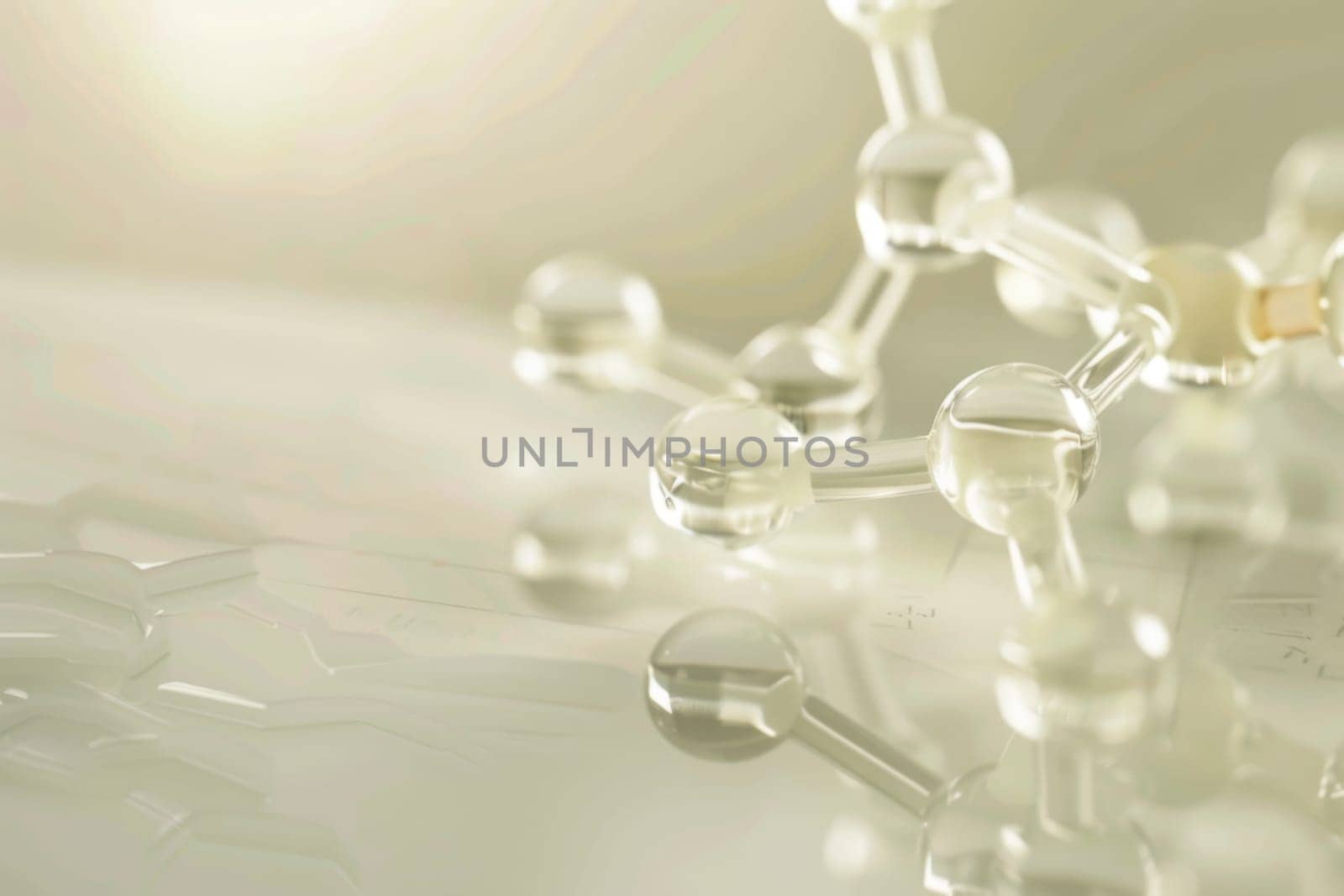 This close-up shot showcases a single glass bead placed on a wooden table. The bead reflects light, highlighting its intricate details and vibrant colors.
