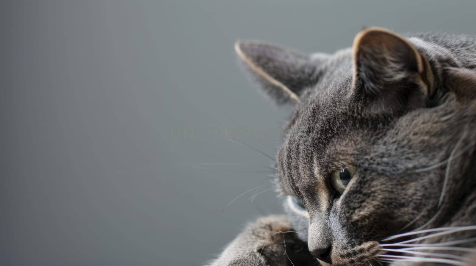 A close-up view of a domestic cat with its paw resting on a window sill. The cats fur is visible, and its paw is pressed against the glass surface.