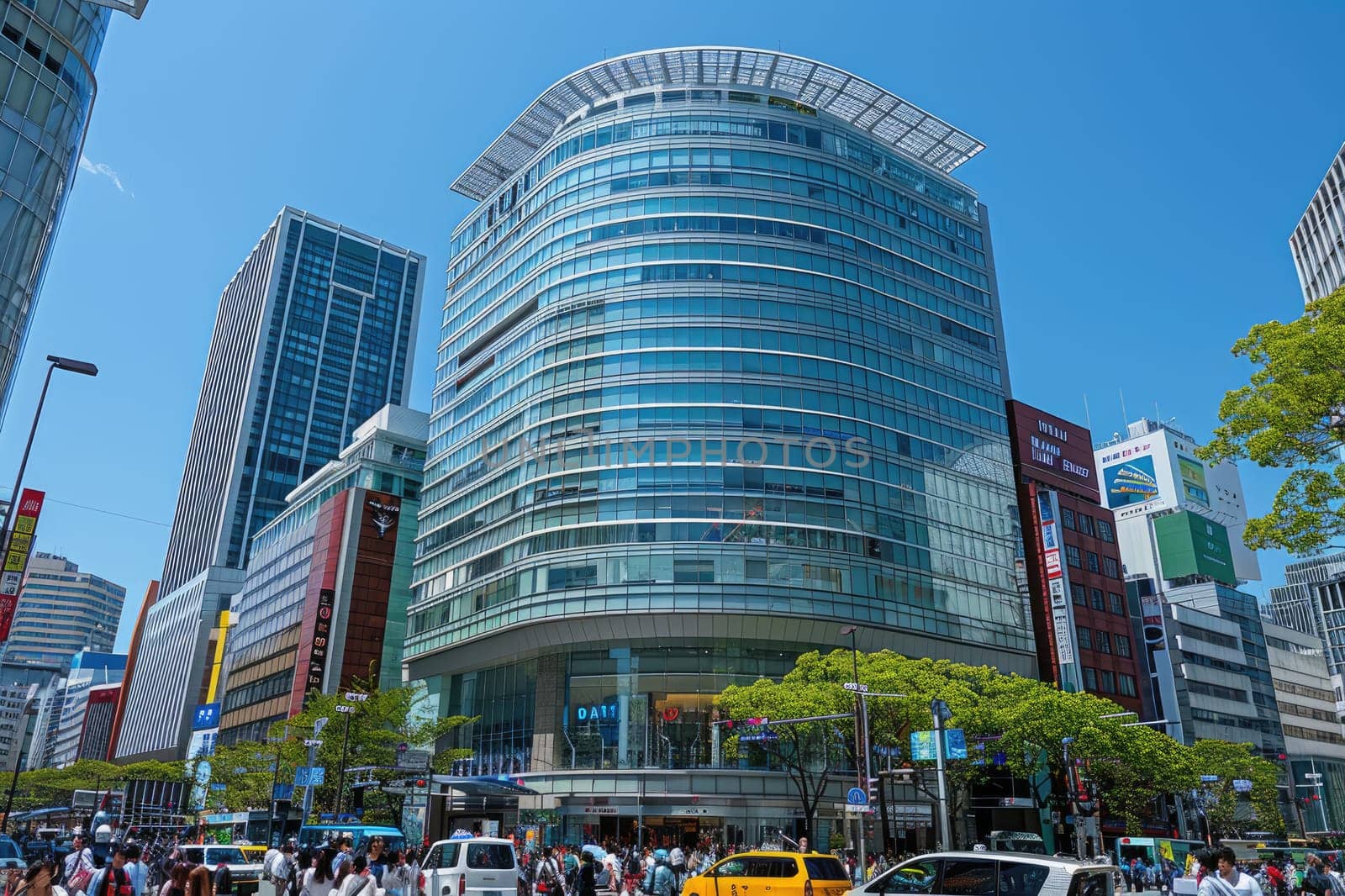 Intersection of streets in a modern urban area professional photography