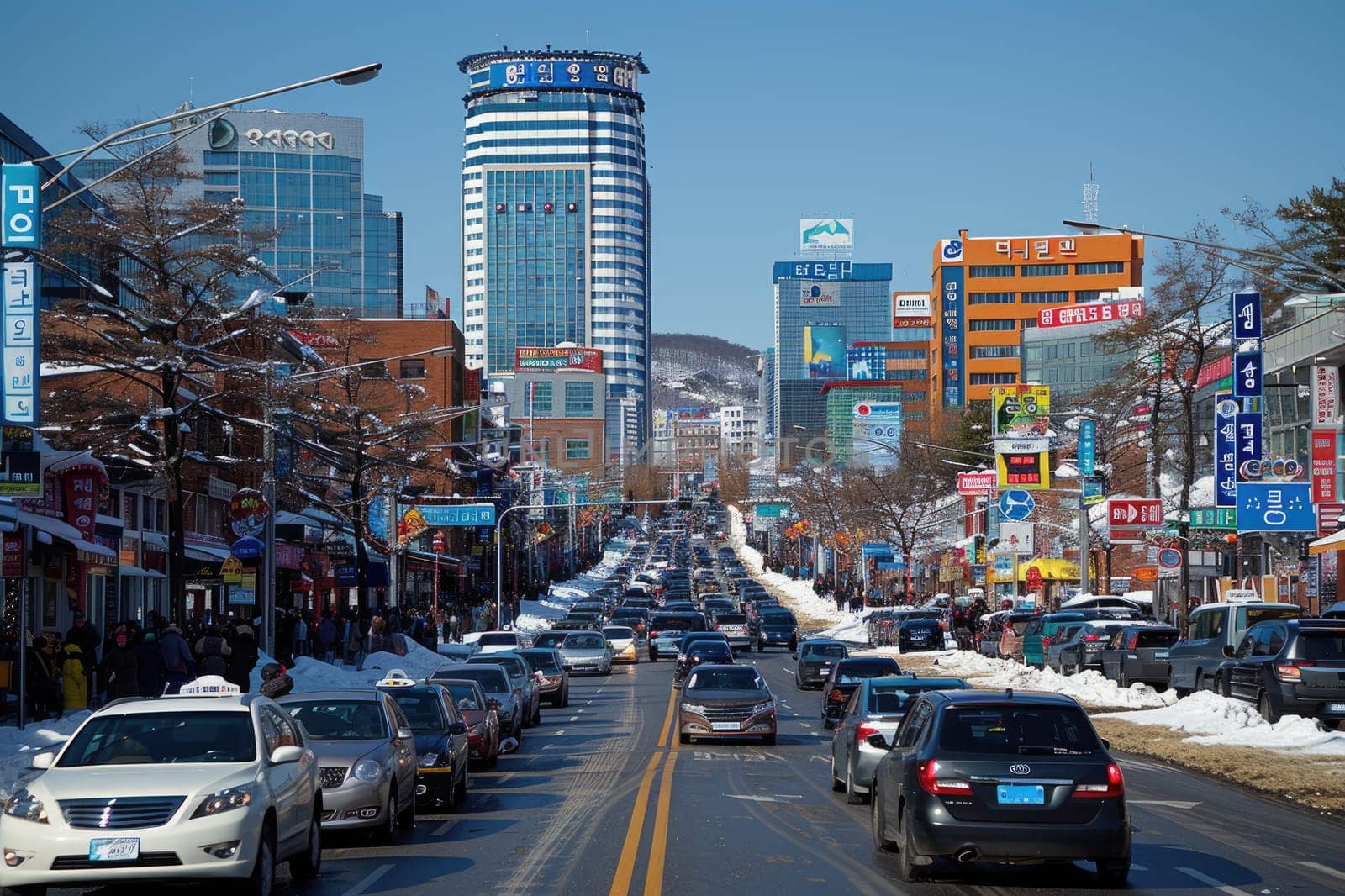 Intersection of streets in a modern urban area professional photography