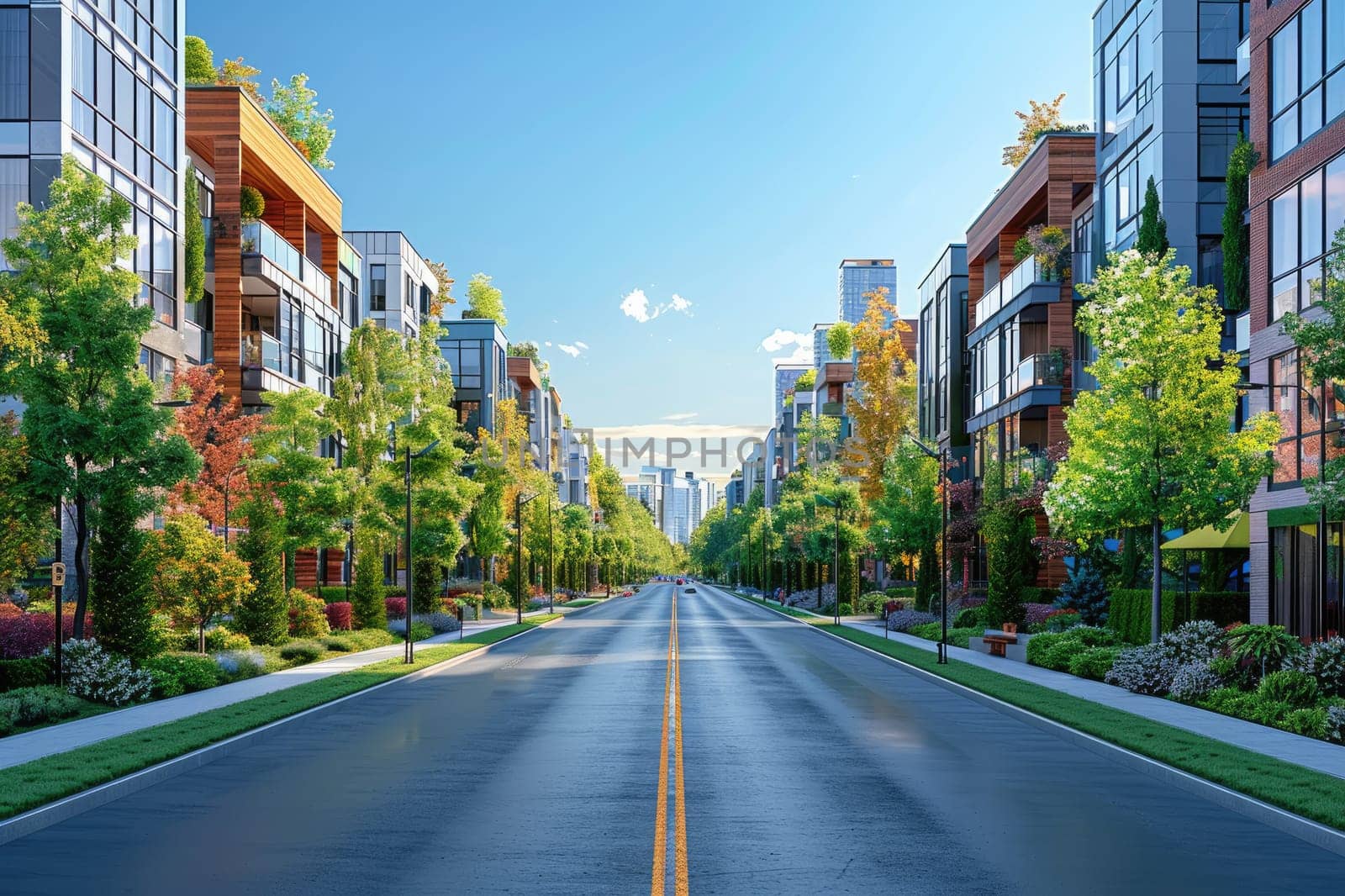 Intersection of streets in a modern urban area professional photography