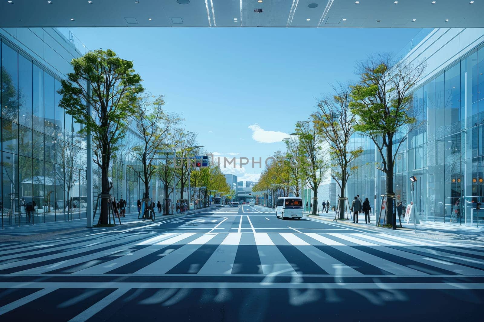 Intersection of streets in a modern urban area professional photography
