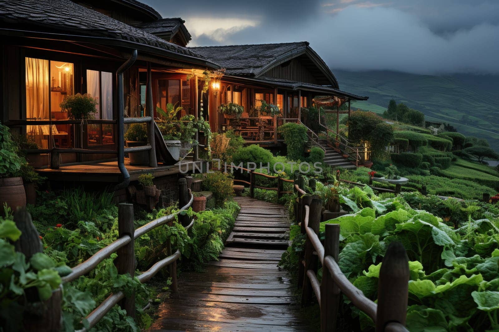 luxury homestay on a hilltop with views of green tea plantations inspiration ideas