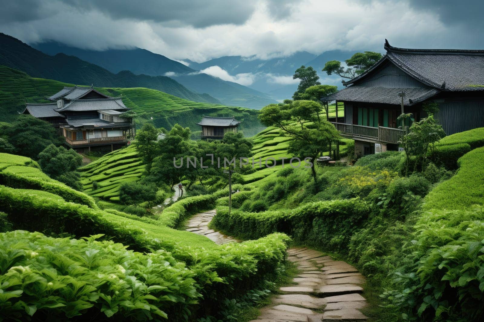 luxury homestay on a hilltop with views of green tea plantations inspiration ideas