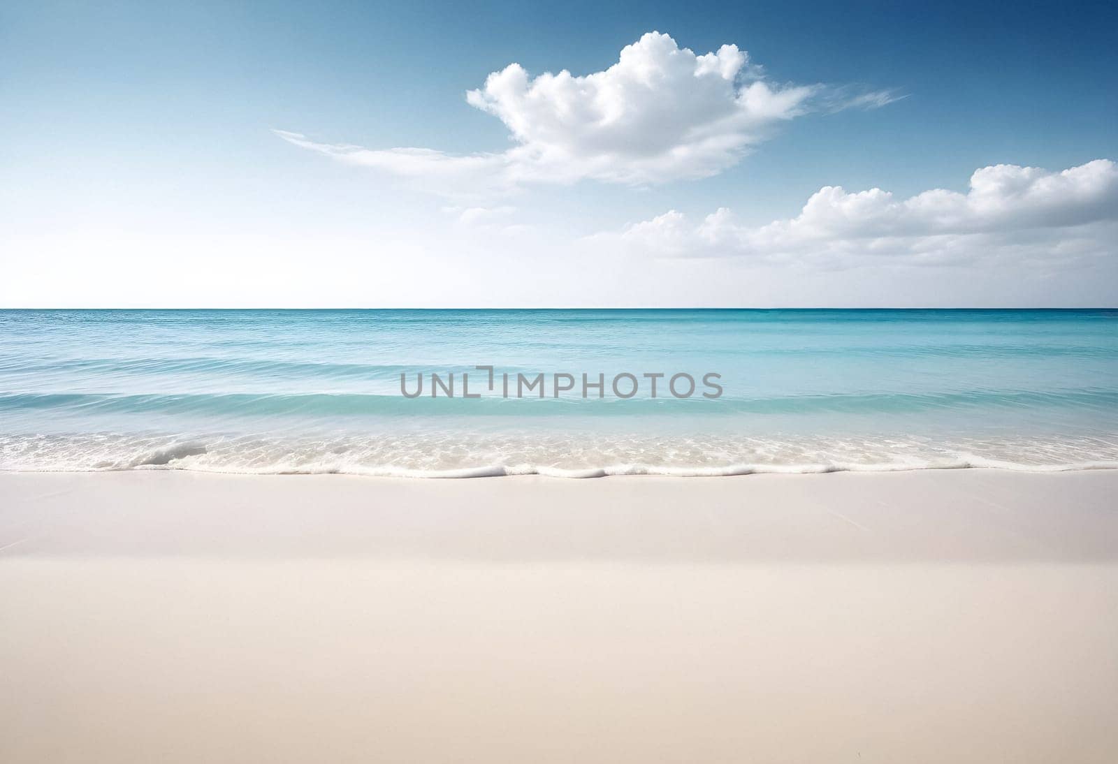 AI generated of a beach with a wave in the ocean and white sand