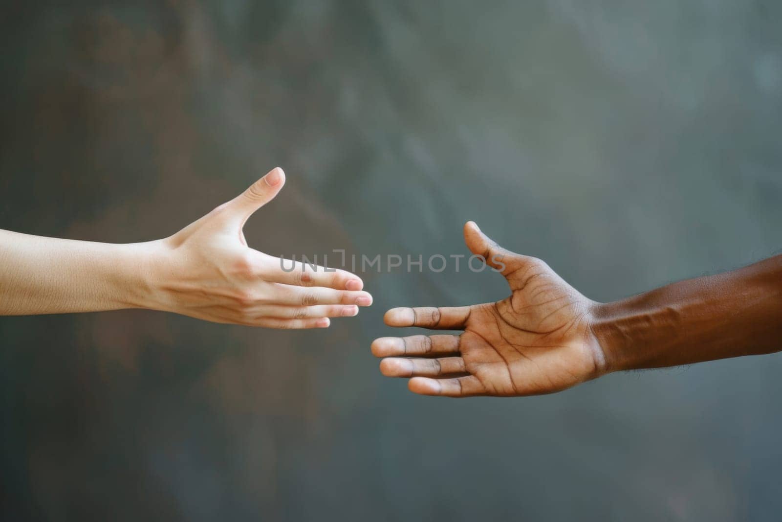 In the picture, two hands are extending towards each other, fingers outstretched. The hands are close but not yet touching, creating a sense of anticipation and connection.