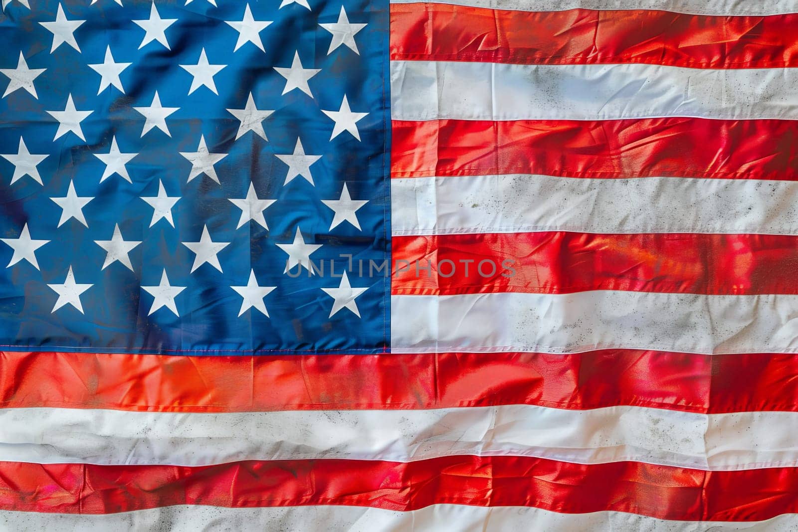 An American flag featuring red, white, and blue stars in a patriotic and symbolic display.