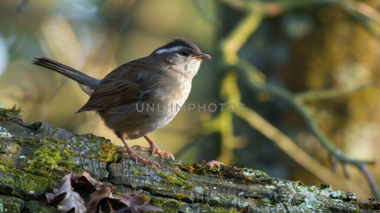 A small bird with colorful feathers is perched on a tree branch, looking around its surroundings. The birds feet are firmly grasping the branch as it stands still.
