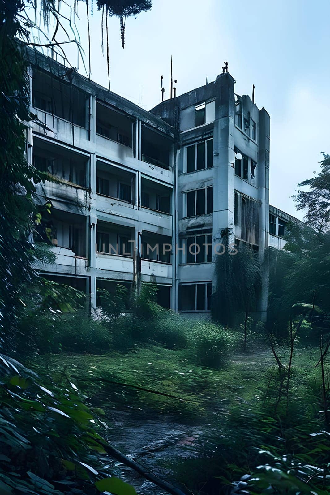 abandoned hospital exterior