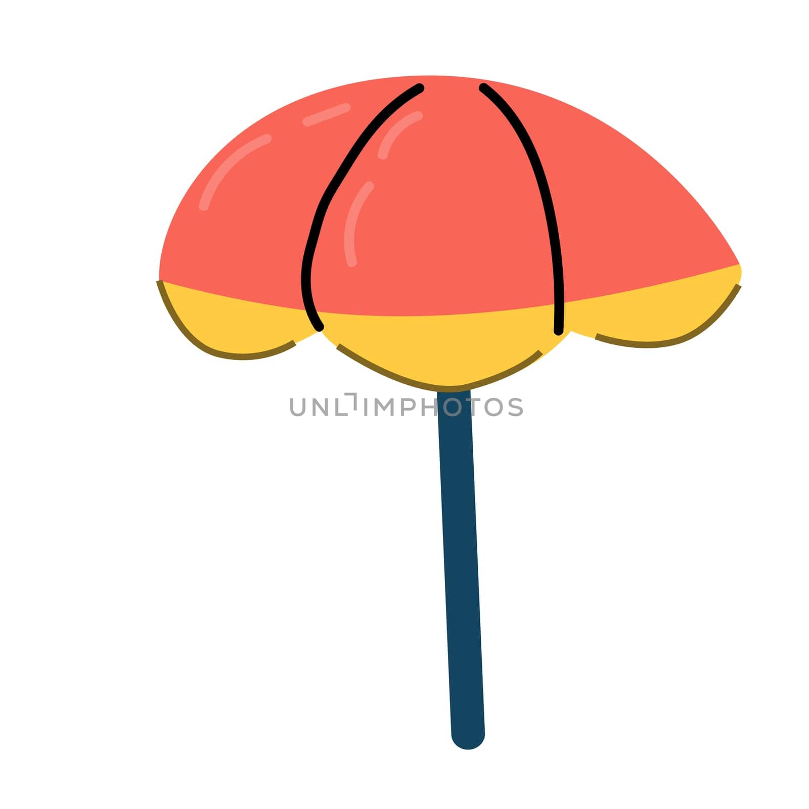 Umbrella Beach Icon Illustration. Summer Parasol. Vector illustration isolated.