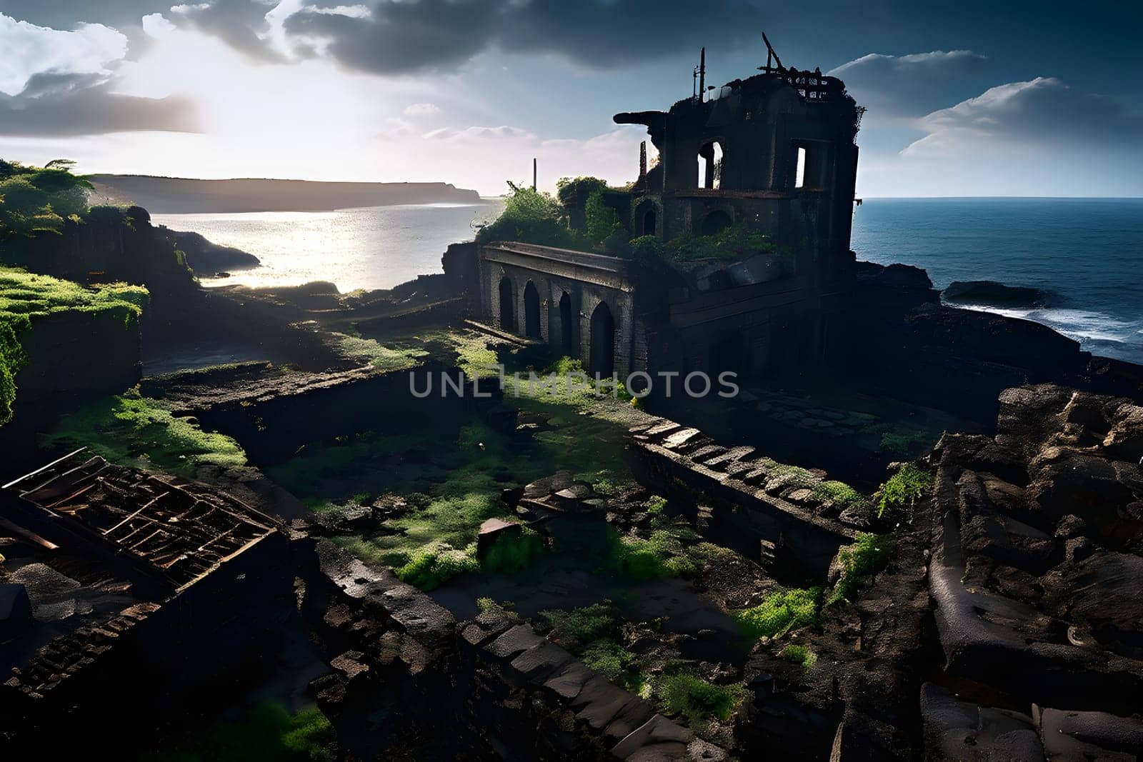 abandoned island prison overgrown with nature