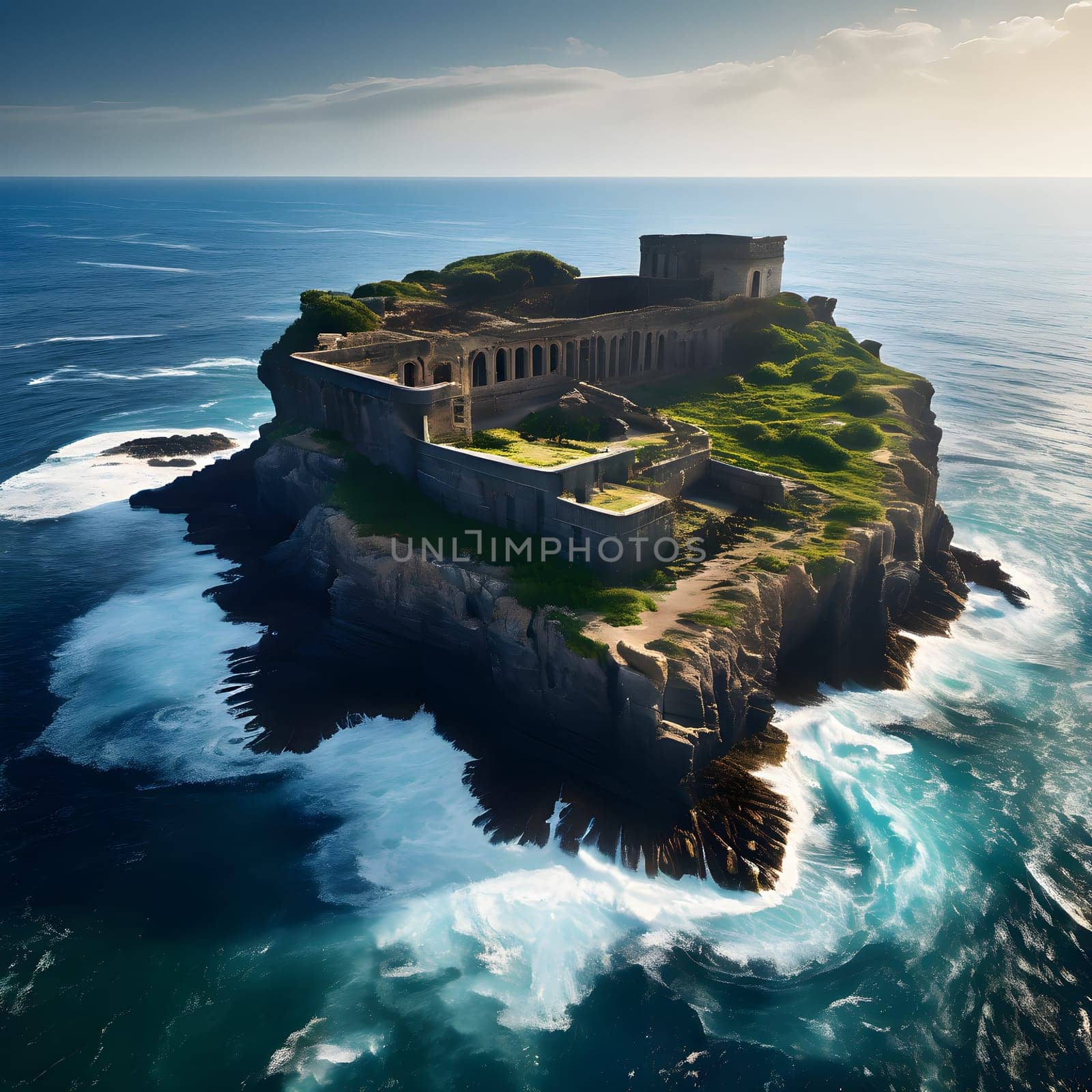 abandoned island prison overgrown with nature