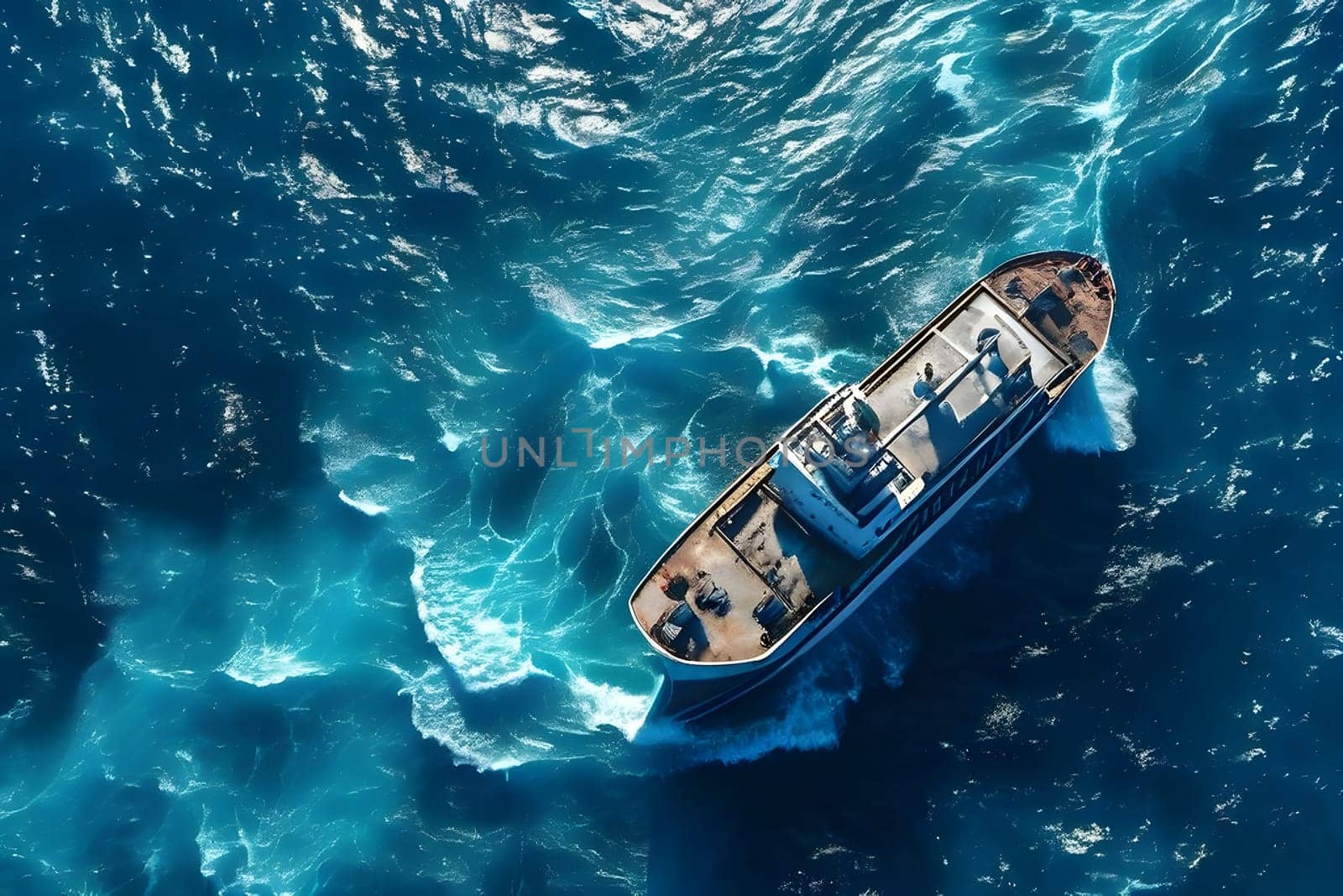 sunken ship wreck resting on the ocean floor