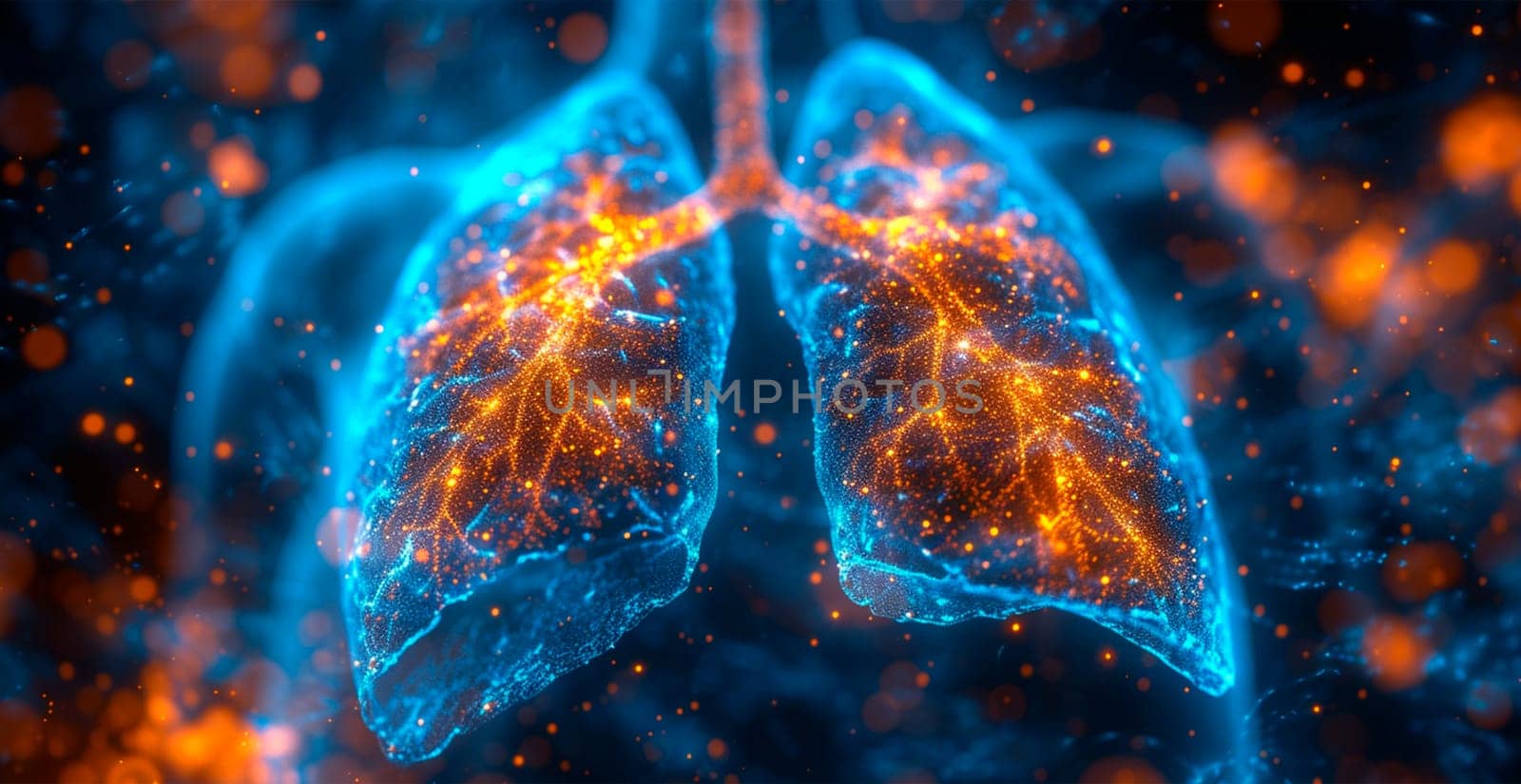Medicine concept, healthy lungs AI generated image