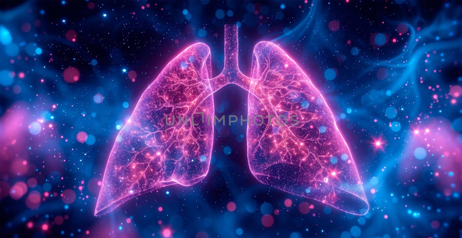 Medicine concept, healthy lungs AI generated image