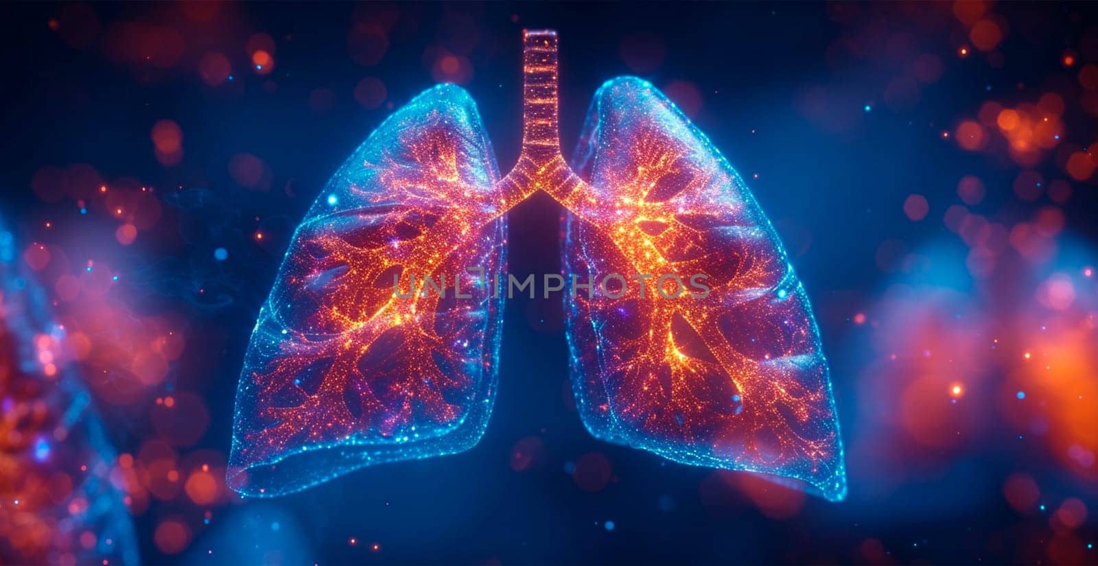 Medicine concept, healthy lungs AI generated image