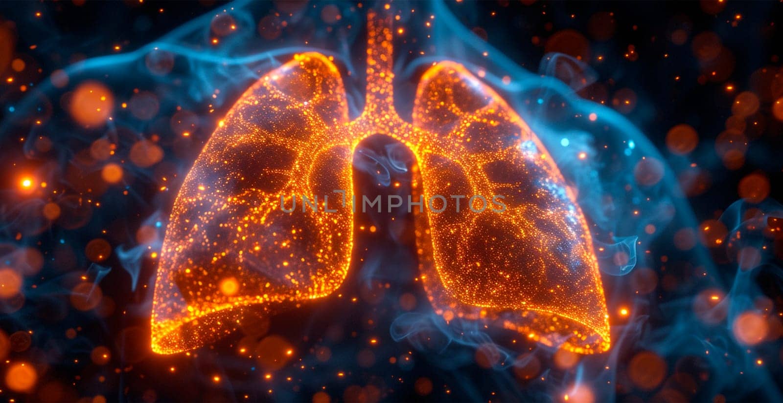 Medicine concept, healthy lungs AI generated image