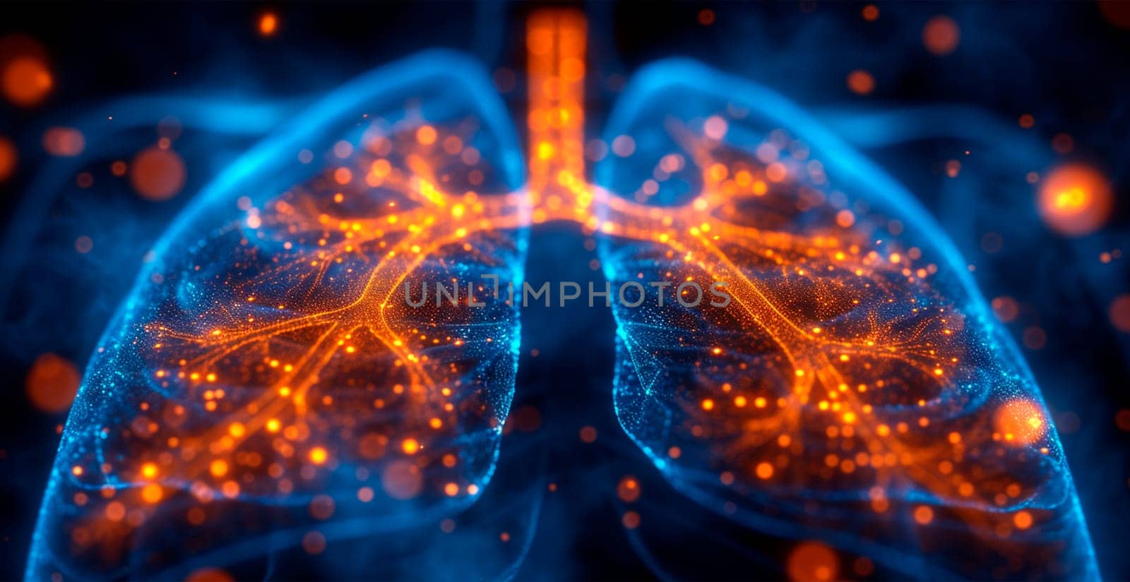 Medicine concept, healthy lungs AI generated image
