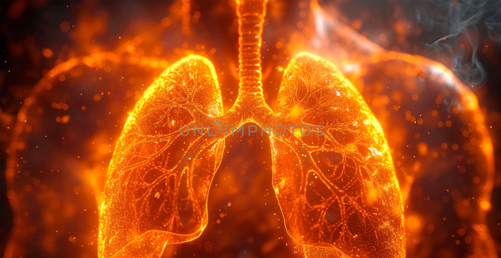 Medicine concept, healthy lungs AI generated image