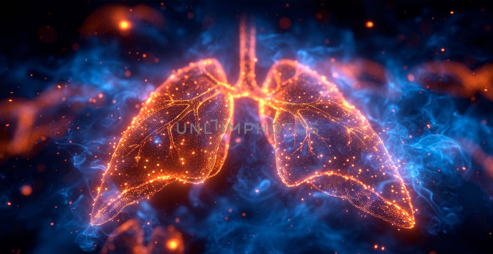 Medicine concept, healthy lungs AI generated image