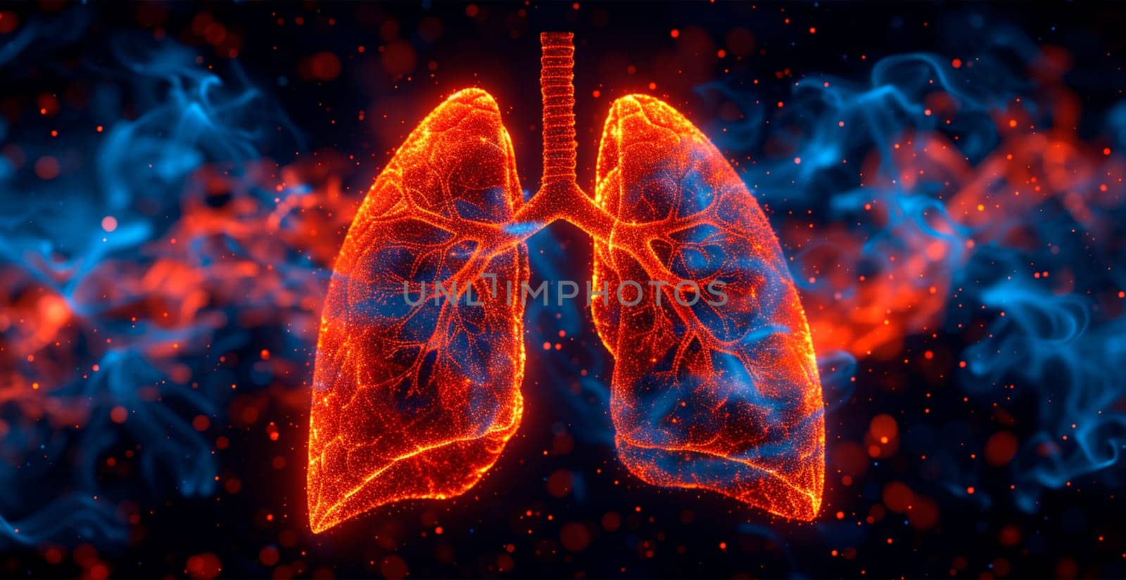 Medicine concept, healthy lungs AI generated image