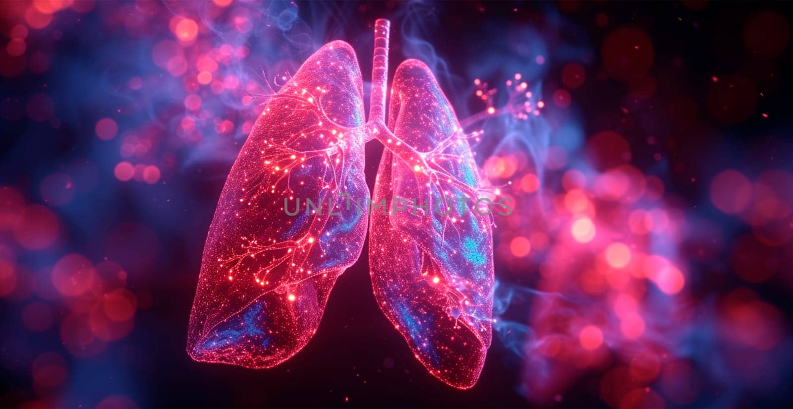 Medicine concept, healthy lungs AI generated image