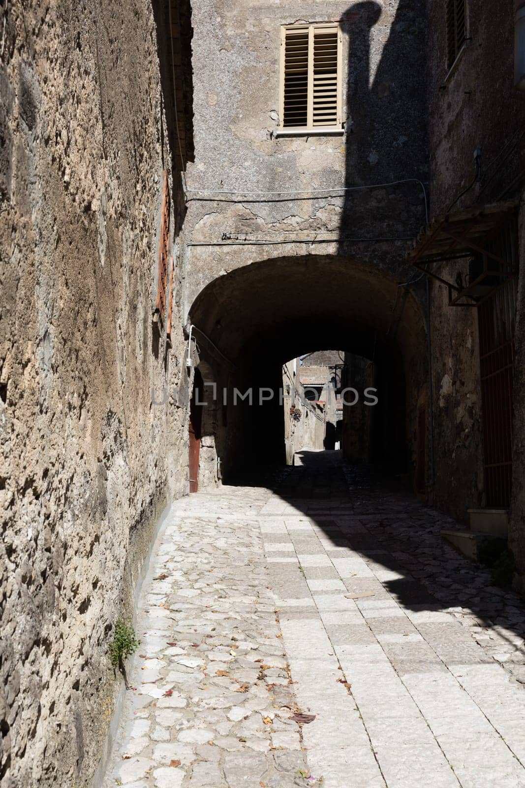 Ancient medieval streets of Caserta Vecchia. Italy