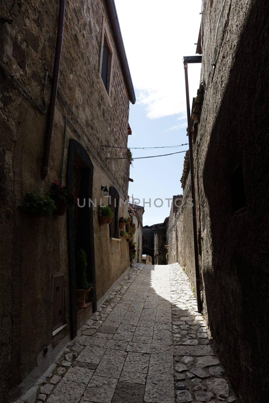 Ancient medieval streets of Caserta Vecchia. Italy