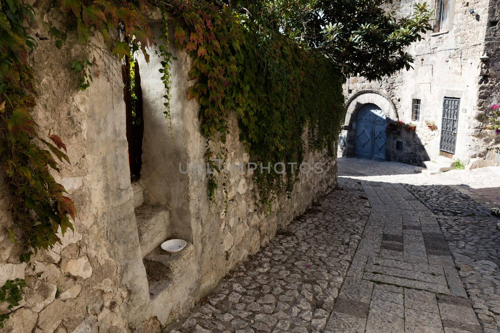 Ancient medieval streets of Caserta Vecchia. Italy