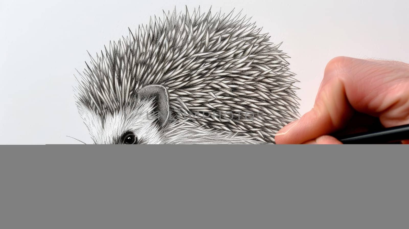 Capture the adorable charm of a hedgehog with this intricately drawn pencil portrait, highlighting every quill and adorable detail.