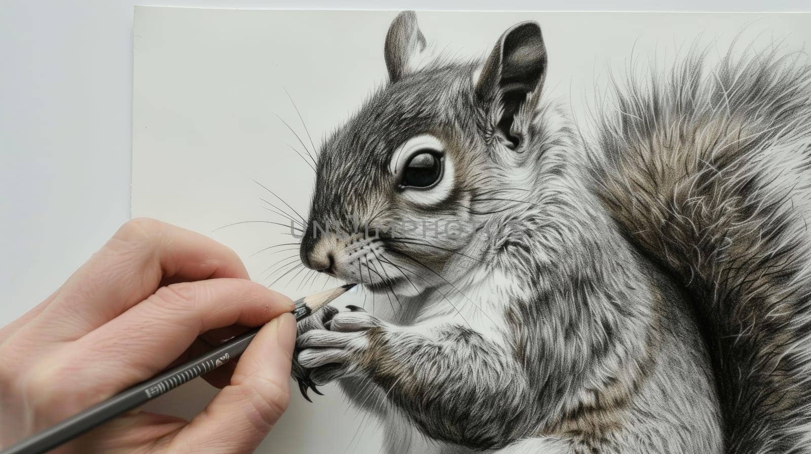 Embrace the playful energy of nature with a meticulously hand-drawn sketch of a squirrel, showcasing its lively movements and endearing charm.