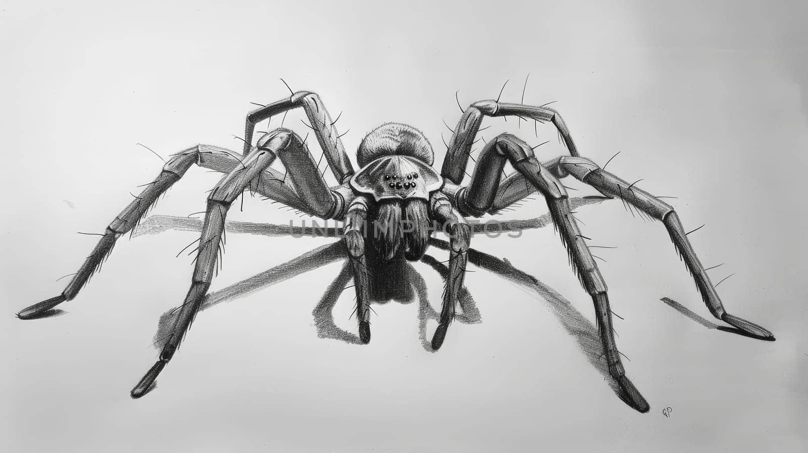 Explore the intricate world of spiders through this finely detailed sketch created with an art pencil. Capture the beauty and complexity of these fascinating creatures on paper.