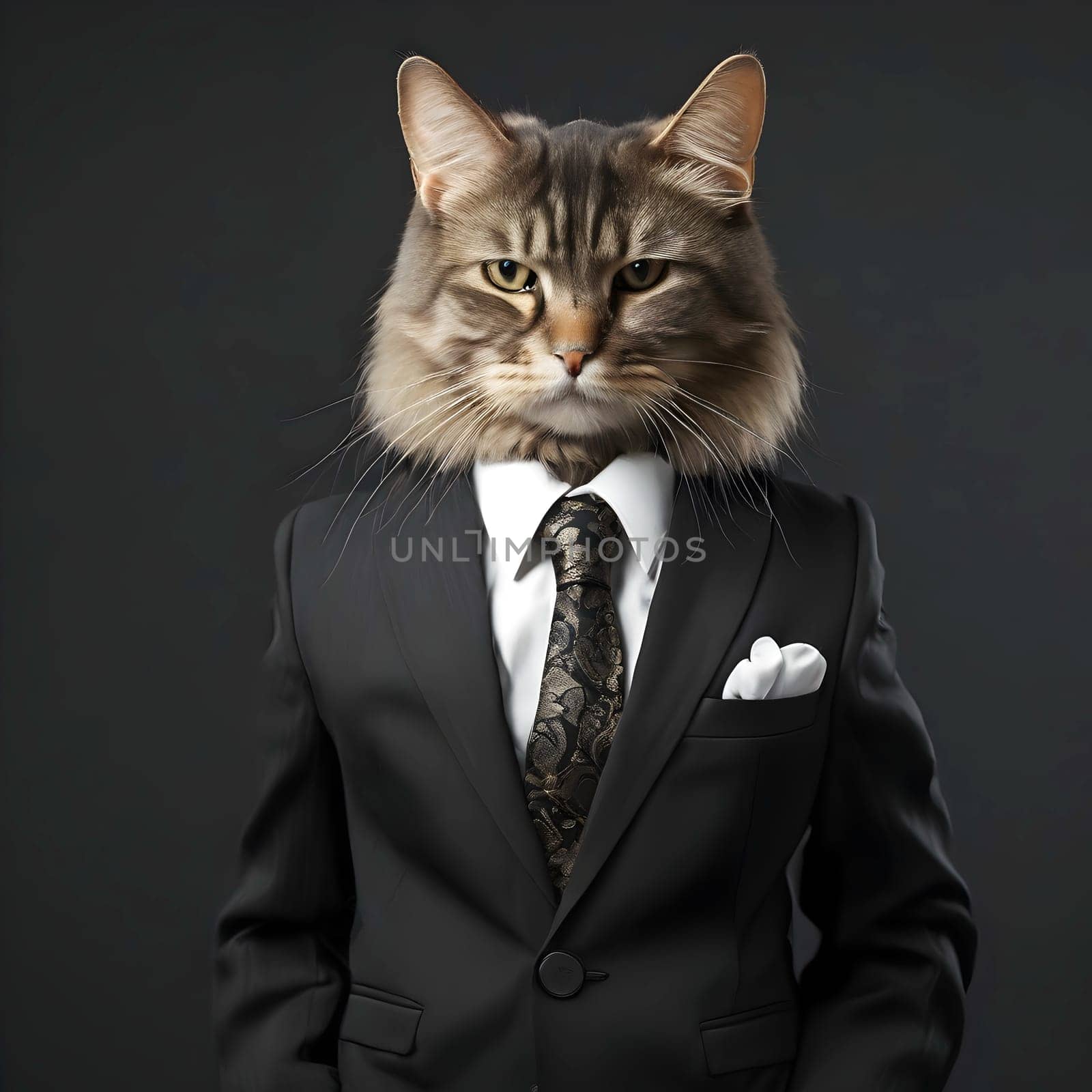 Cat portrait in the elegant suit