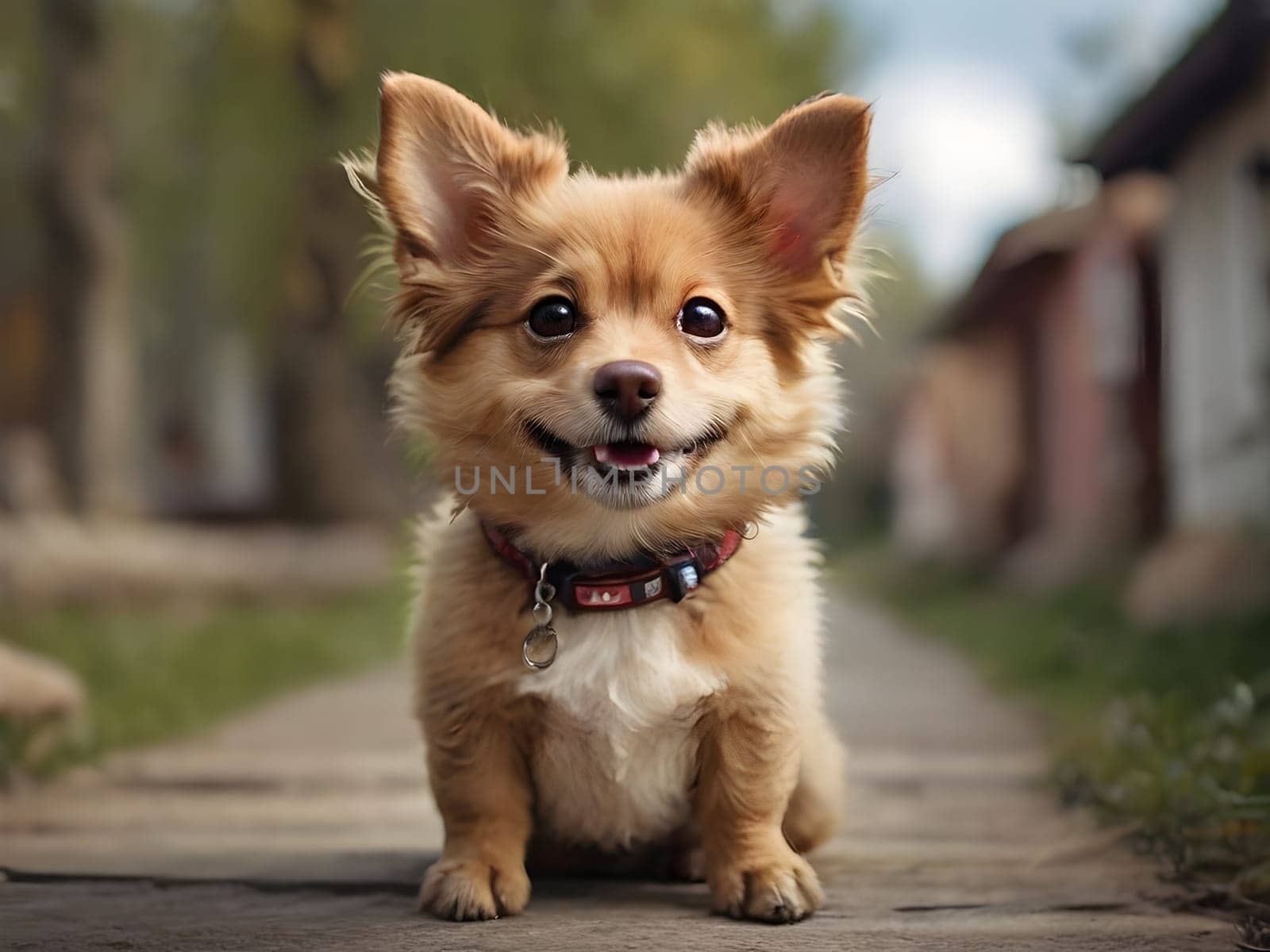 Happy dog portrait having fun outdoors