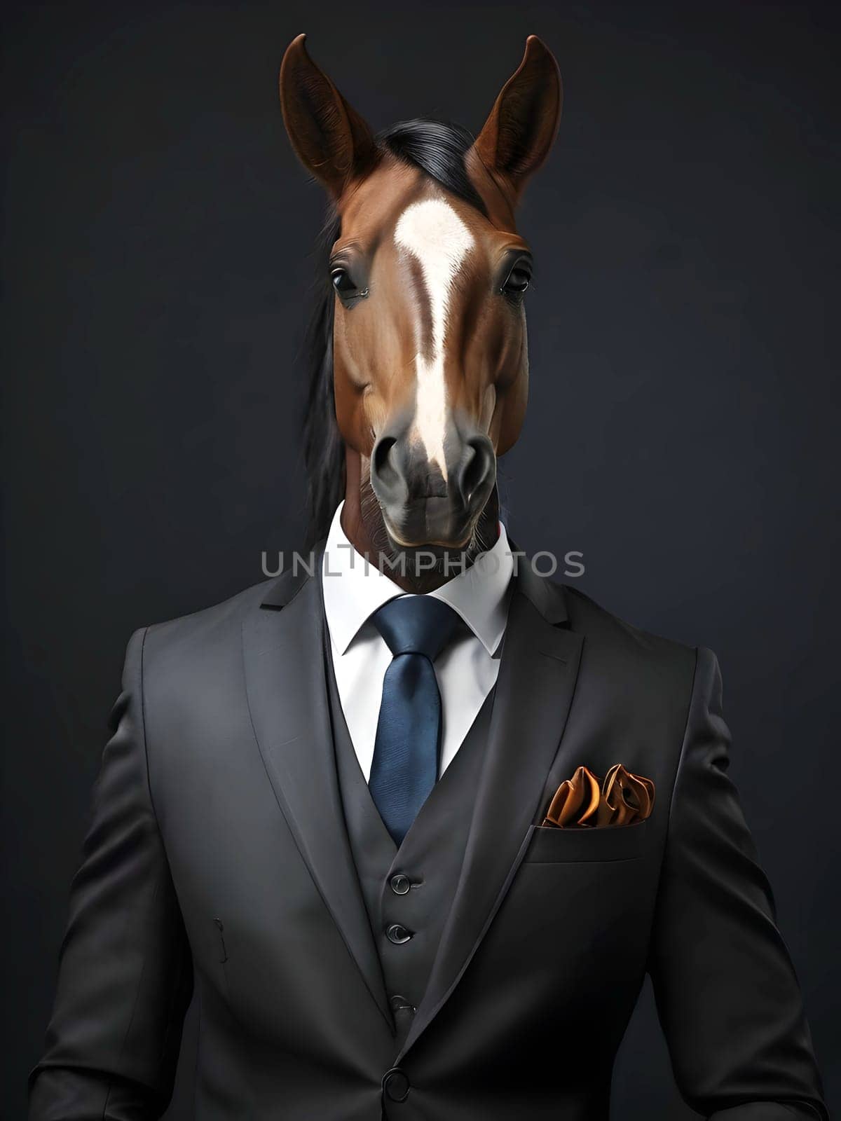Horse portrait in the elegant suit