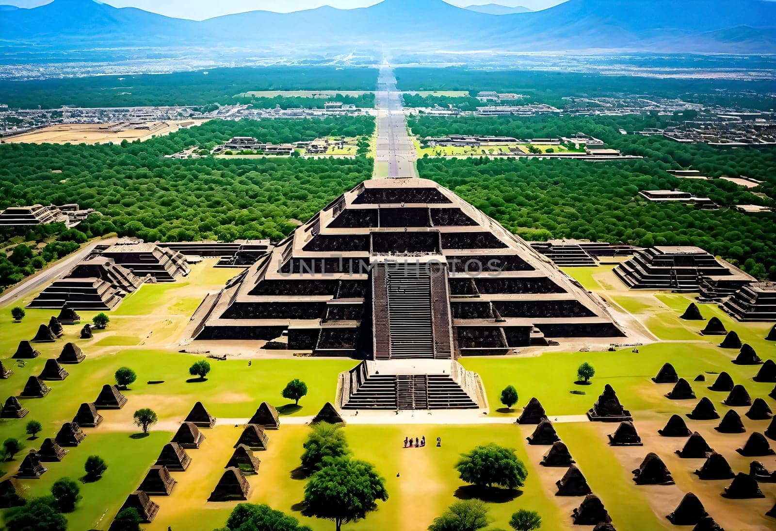 AI generated of the pyramid of the sun, mexico