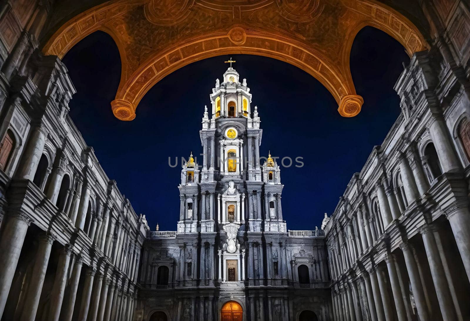 AI generated of the cathedral of mexico, campeche