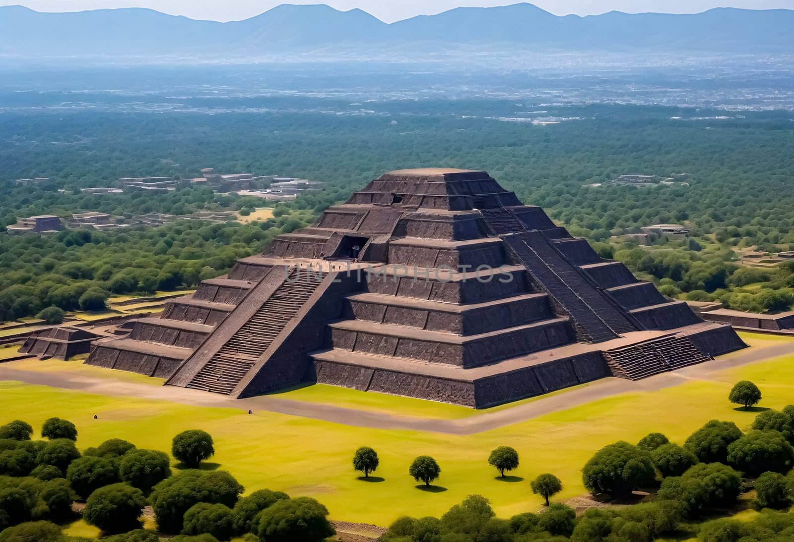 AI generated of the pyramid of the sun in mexico