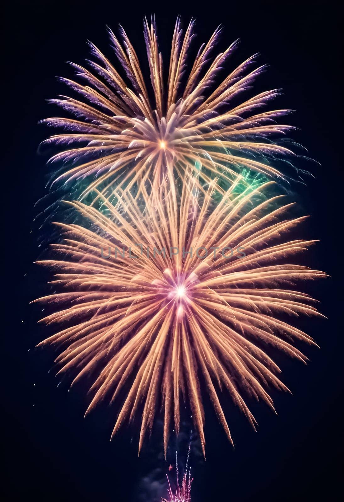 AI generated of colorful fireworks in the night sky