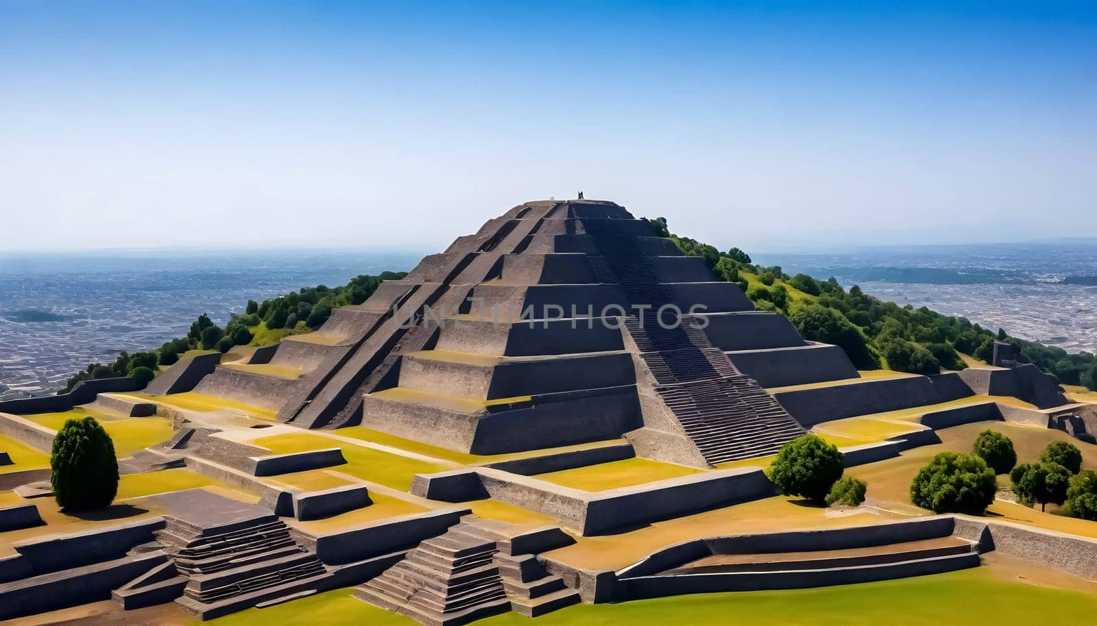AI generated of the pyramid of the sun in mexico