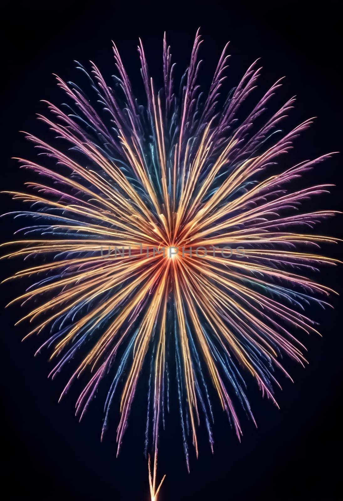 AI generated of fireworks in the dark night sky
