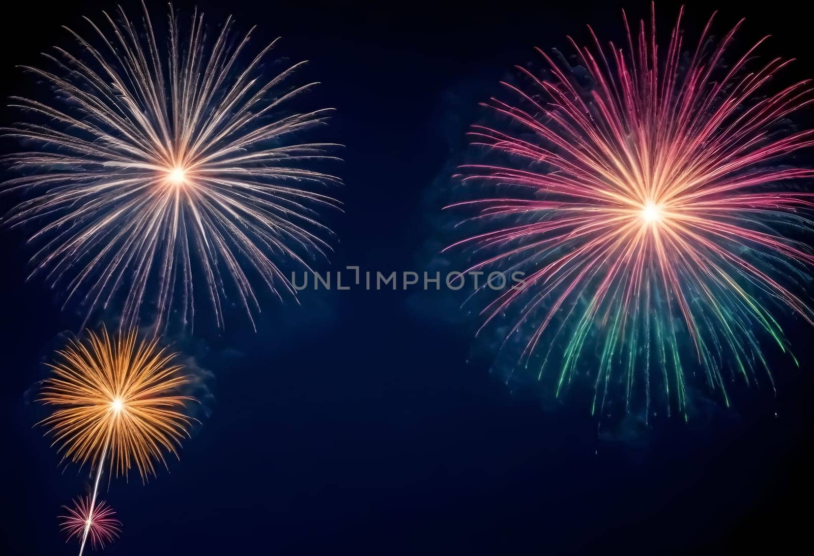 AI generated of colorful fireworks on the sky background