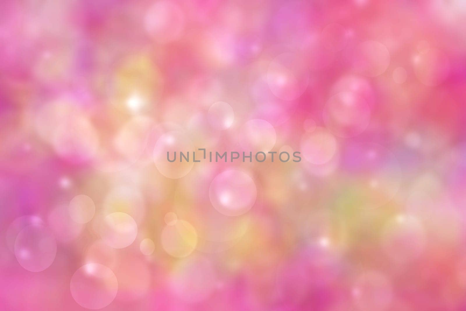 A festive abstract gradient orange pink red and green background texture with glitter defocused sparkle bokeh circles and stars. Card concept for Happy New Year, party invitation, valentine or other holidays.