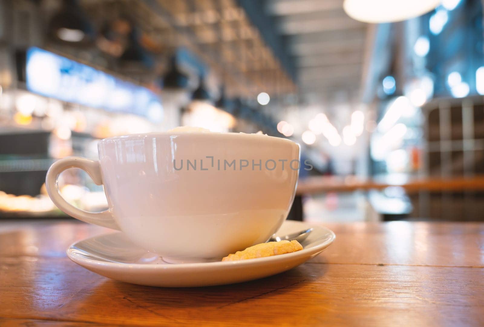 Cup of coffee in a cafe, hot drink with caffeine, breakfast in a restaurant, taking a break