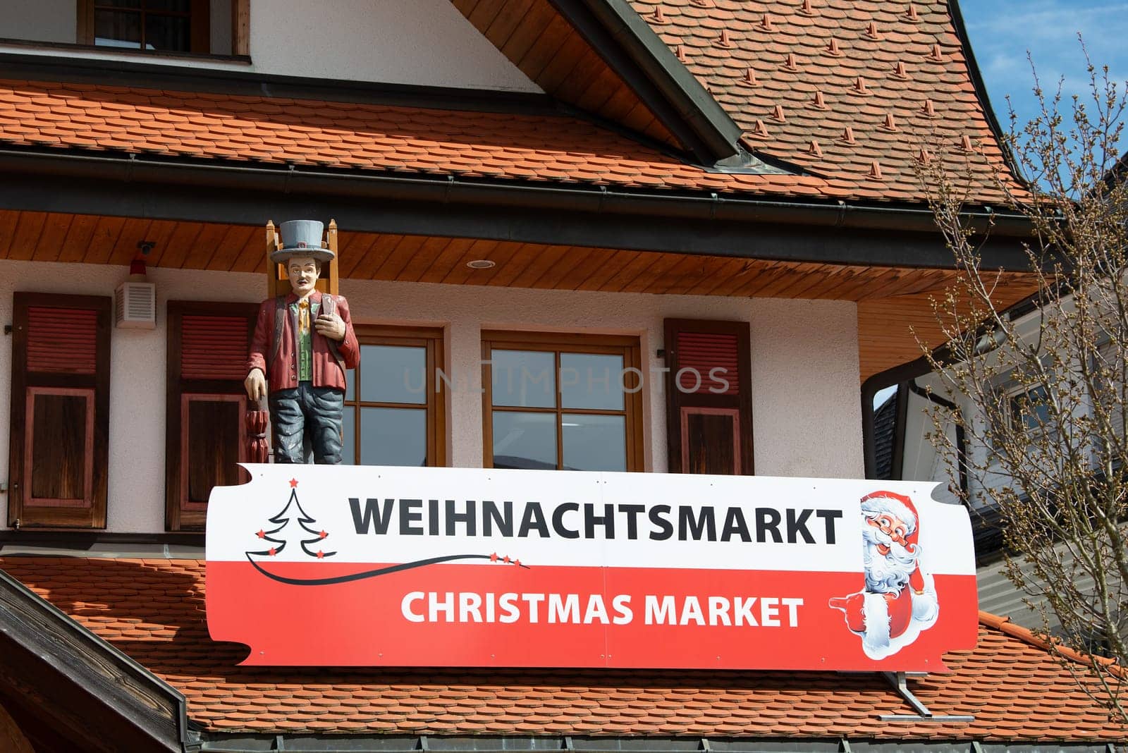 Cuckoo clocks in a shop in the Black Forest, Lake Titisee Neustadt in Germany, traditional craft, vintage wood carving, 30.03.2024