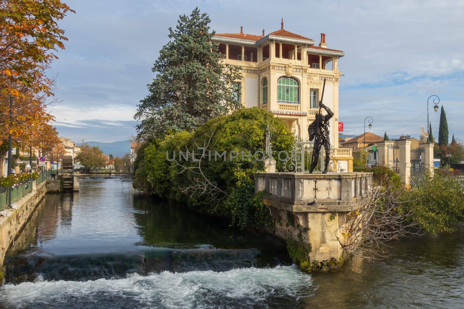 L'Isle-sur-la-Sorgue, France - November 27 2023: L'Isle-sur-la-Sorgue, a town famous for antiques in Provence, France